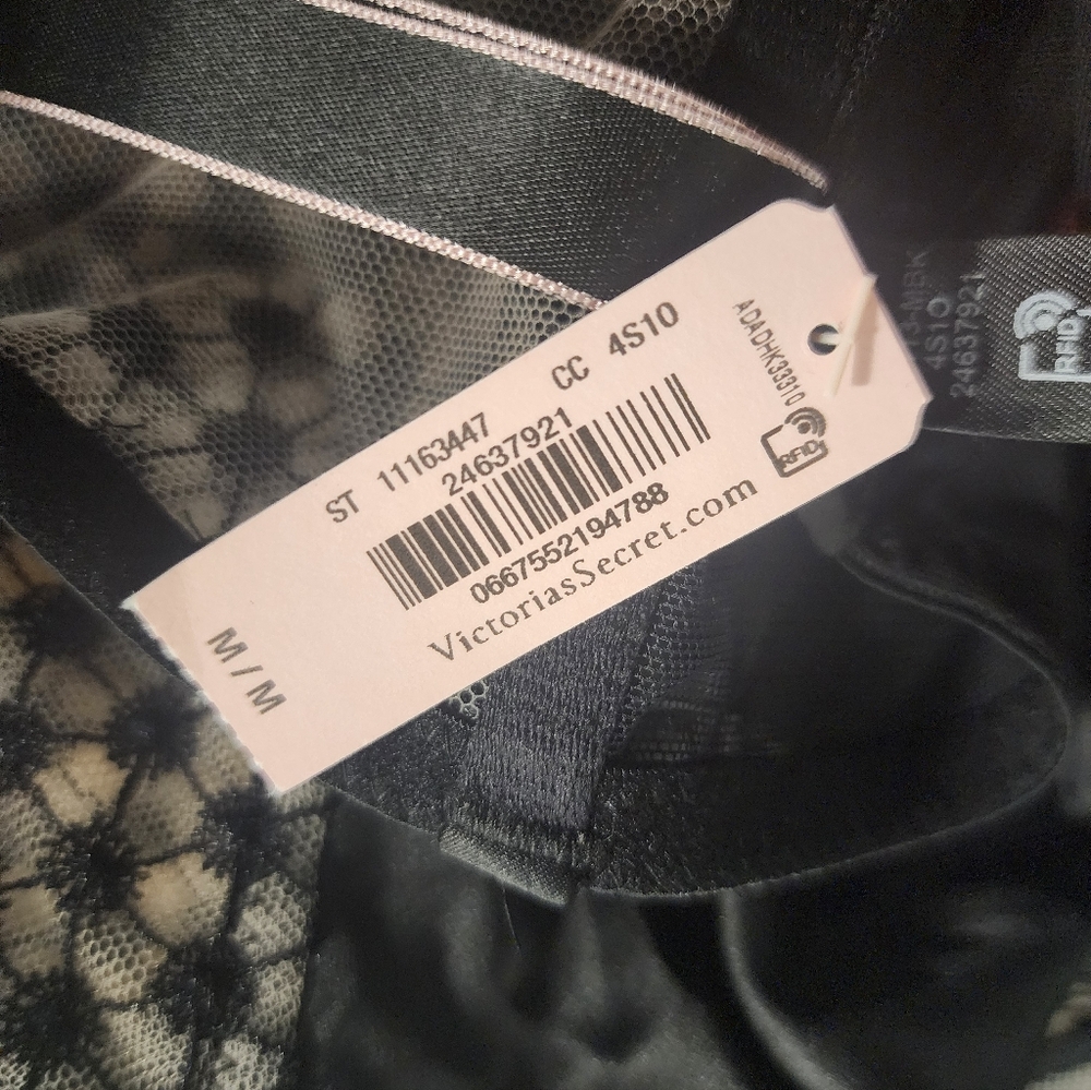 Victoria's Secret Luxe Lingerie Starburst Long Line Triangle Bra Black Medium. - Picture 10 of 10
